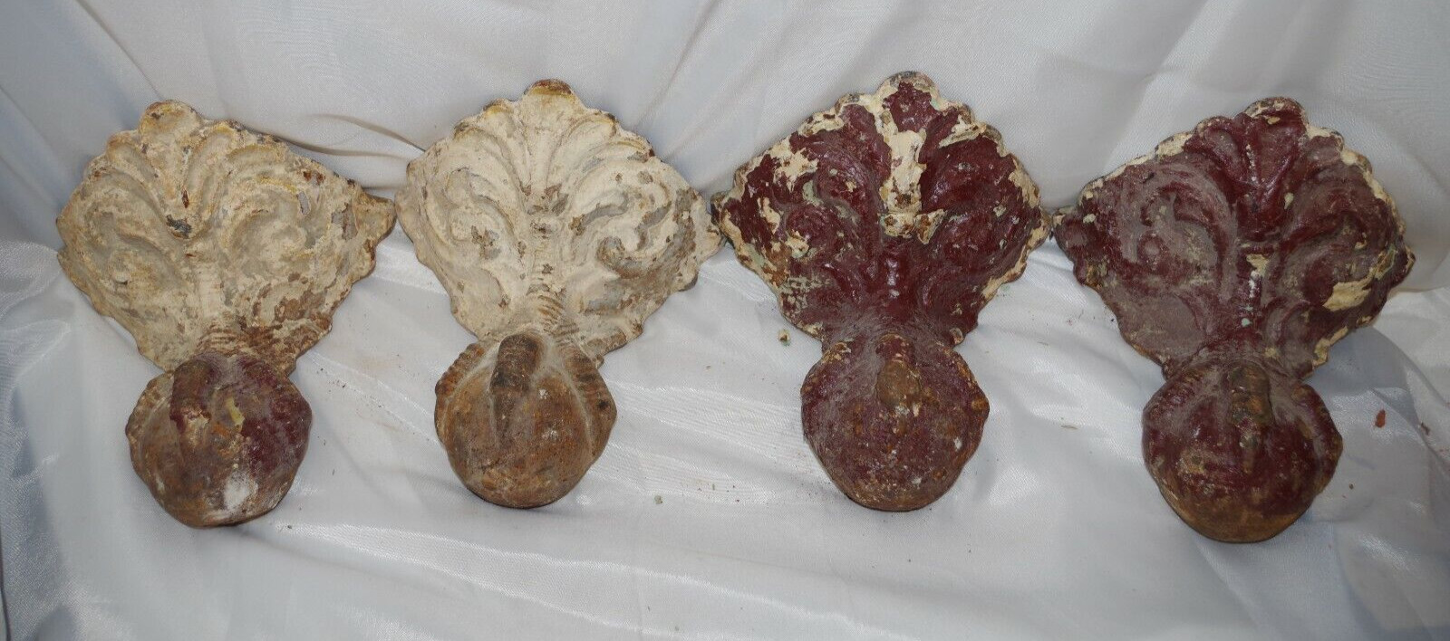 FF 4 ANTIQUE ORNATE VICTORIAN CAST IRON CLAWFOOT BATHTUB LEGS CLAW FEET SET
